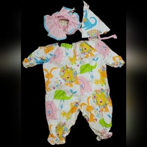 Vntg Baby Clown Costume Handmade 3pcs